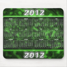Calendario 2012 de Mousepad del verde Alfombrillas De Ratones