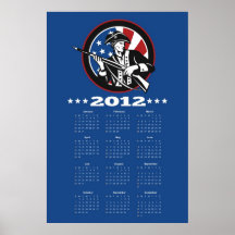 Calendario americano 2012 del poster de la bandera