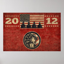 Calendario americano 2012 del poster de la bandera