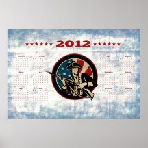 Calendario americano 2012 del poster de la bandera