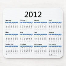 Calendario anual 2012 tapete de ratones