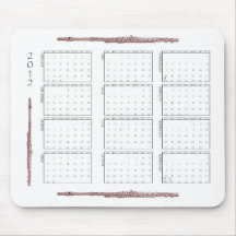 Calendario de 2012 flautas tapete de raton