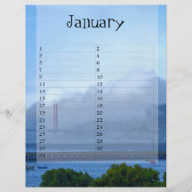 Calendario de enero flyer a todo color
