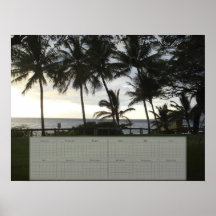 Calendario de la palmera/del océano (24X18) Poster