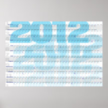 Calendario de pared de gran tamaño 2012 poster