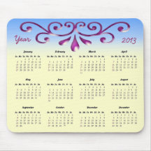 Calendario decorativo 2013 tapete de raton