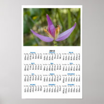 Calendario del poster de la flor del plátano