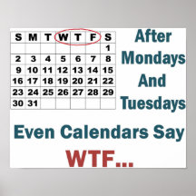 Calendario grosero por completo impresiones