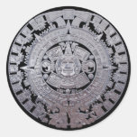 Calendario maya azteca moderno etiqueta redonda