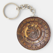 Calendario maya con un agujero en el centro llavero personalizado