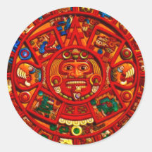 Calendario MAYA de Sun de México (versión roja) Pegatina