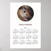 Calendario personal 2013 del poster del Gerbil de 