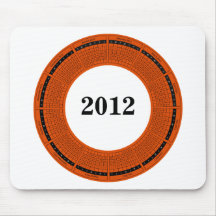 Calendario redondo del Año Nuevo 2012 Tapete De Raton