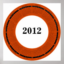 Calendario redondo del Año Nuevo 2012 Posters
