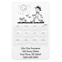 Calendario retro adaptable del hombre de negocios  iman flexible
