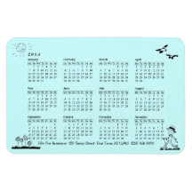 Calendario retro del hombre de negocios 2013 imán de vinilo