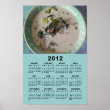 Calendario verde tailandés del curry 2012 impresiones