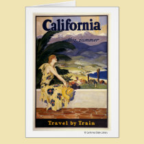 California este verano. Viaje en tren tarjetas