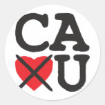 California le odia etiqueta redonda