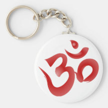Caligrafía hindú roja de OM Aum Devanagari del sím Llavero Personalizado