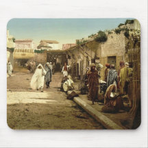 Calle de Marr, vintage Photochrom de Túnez, Túnez Tapete De Ratones