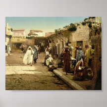 Calle de Marr, vintage Photochrom de Túnez, Túnez Impresiones