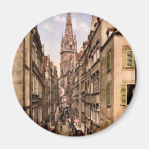 Calle magnífica, St. Malo, vintage Photochrom de F Imán