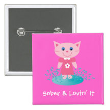 Calme y Lovin´ él insignia/botón del gato del dibu Pins