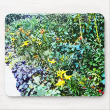 Cama de flor en el jardín de Monet Alfombrillas De Ratón