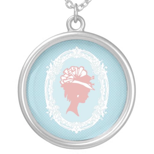 Camafeo azul y rosado del vintage pendientes personalizados