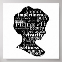 Camafeo literario de Austen Poster