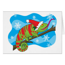 Camaleón del navidad felicitacion 