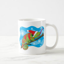 Camaleón del navidad taza