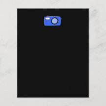 Cámara azul brillante. En negro Tarjetas Informativas