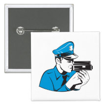 Cámara de la velocidad del oficial de policía del  pins