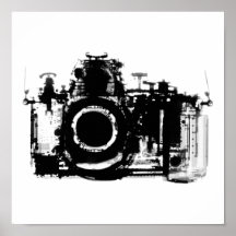 CÁMARA DE VISION DE LA RADIOGRAFÍA - NEGRO Y BLANC POSTER
