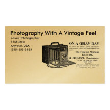Cámara del vintage del fotógrafo plantilla de tarjeta de visita
