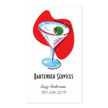Camarero Martini Glass_red Plantillas De Tarjetas Personales