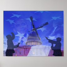 Cambio del guardia, Barack Obama George W Bush Poster