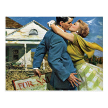 Cambio del vintage de dirección, amor y romance tarjetas postales
