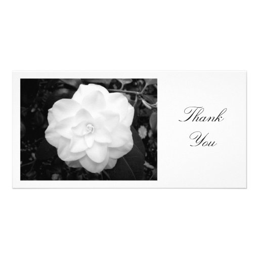Camelia blanco - gracias tarjeta fotografica personalizada