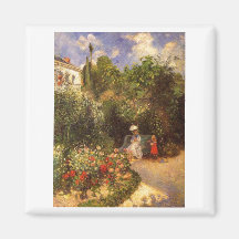 Camille Pissarro - árbol de sombra del banco del j Imanes Para Frigoríficos