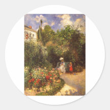 Camille Pissarro - árbol de sombra del banco del j Etiqueta