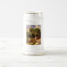 Camille Pissarro - árbol de sombra del banco del j Tazas De Café