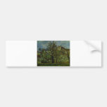 Camille Pissarro - huerta de los árboles florecien Etiqueta De Parachoque