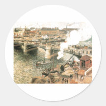 Camille Pissarro - puente lluvioso 1896 del río de Pegatina Redonda