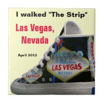 Caminante de la calle de Las Vegas Boulevard Azulejo