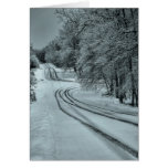 Camino del invierno tarjetas