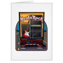Camión de la guitarra de la banda de rock tarjeton