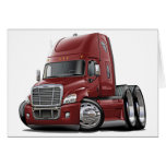 Camión marrón de Freightliner Cascadia Felicitaciones